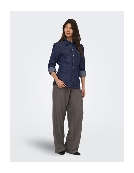 Chemisier Bleu Foncé Denim ONLOLIVIA ONLY - 7 | Accueil