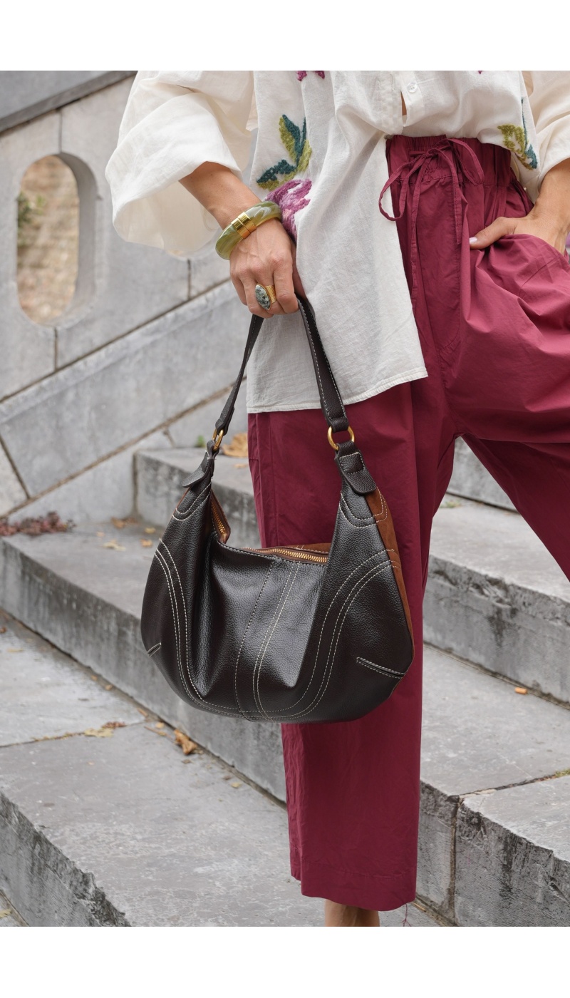 Sac Suédine Cognac MYLENE Noho - 2 | Accueil