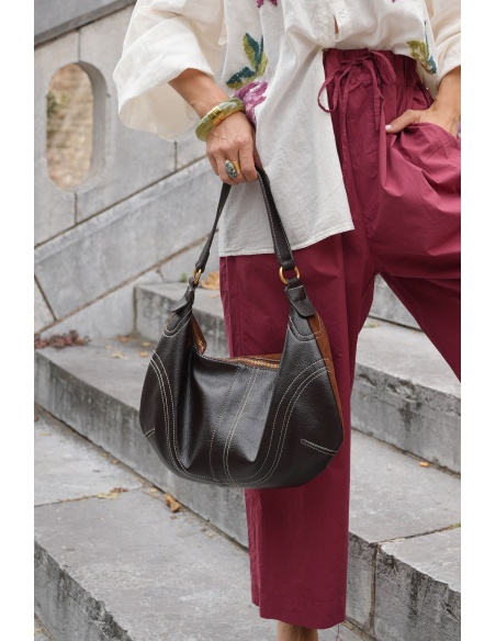 Sac Suédine Cognac MYLENE Noho - 2 | Accueil