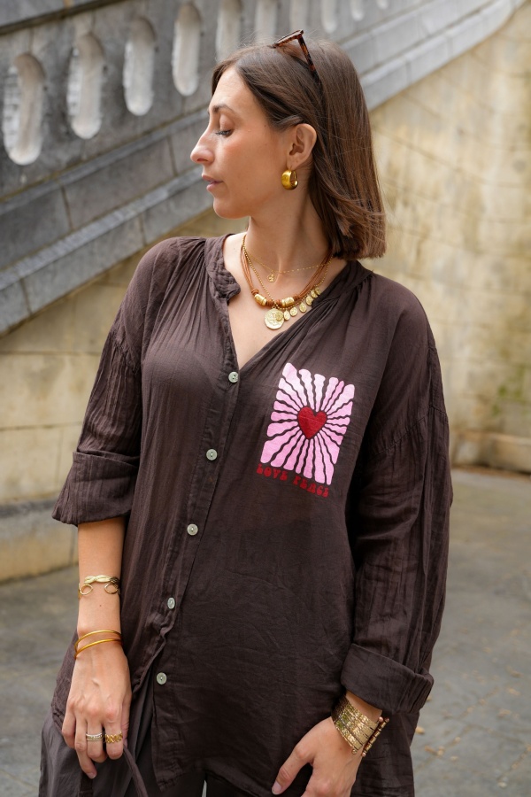 Blouse Coeur Choco FIAMMETTA Johanna - 1 | Accueil