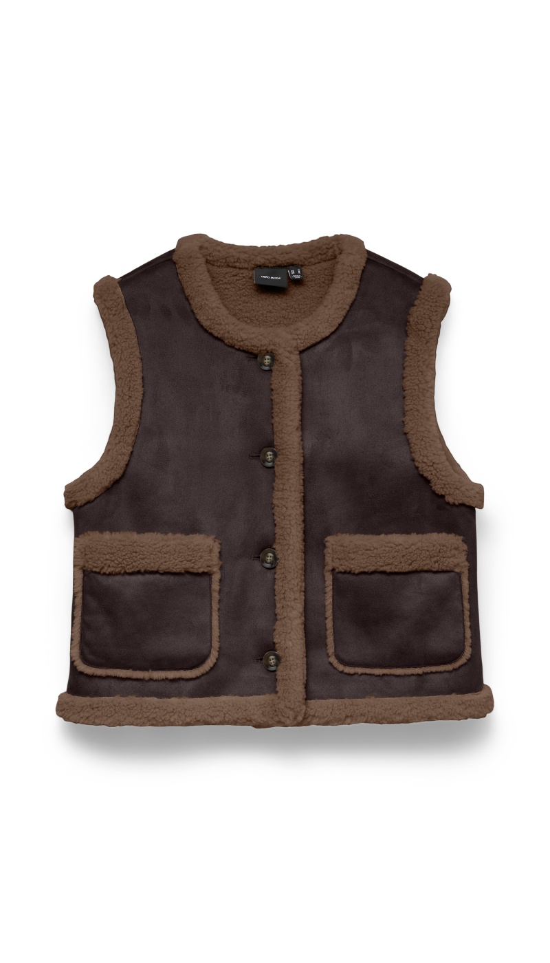 Gilet Sans Manche Choco VMLINA - 1 | Accueil