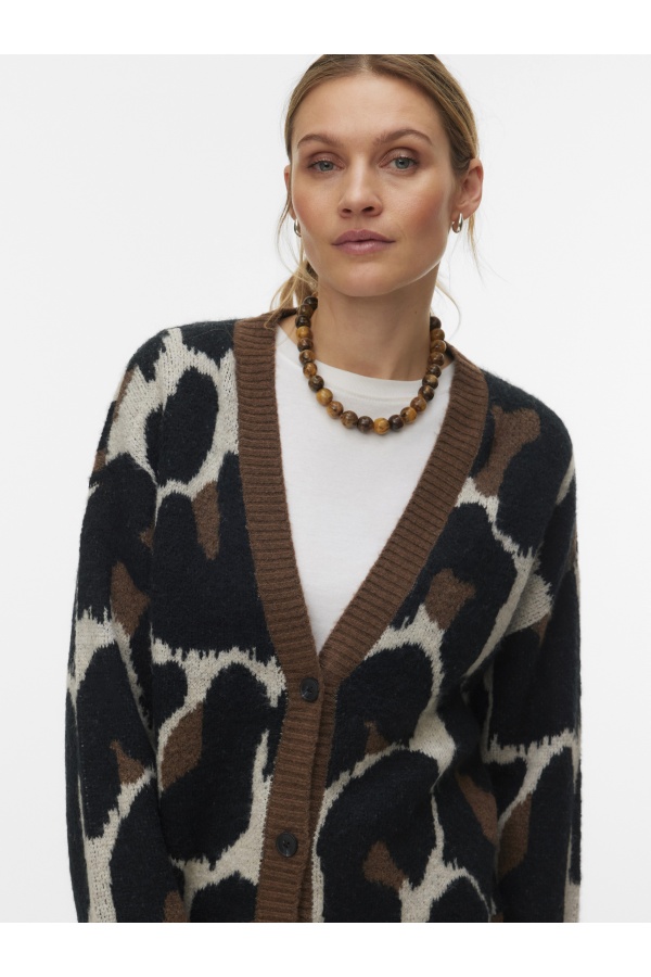 Cardigan Tricoté Motif VMLEONIE Vero Moda - 1 | Accueil