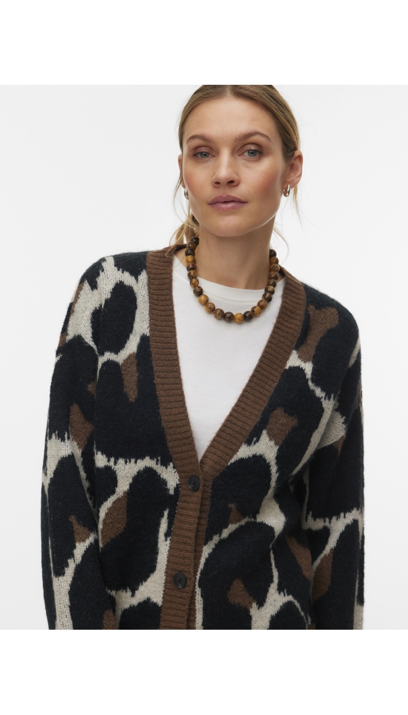 Cardigan Tricoté Motif VMLEONIE Vero Moda - 1 | Accueil