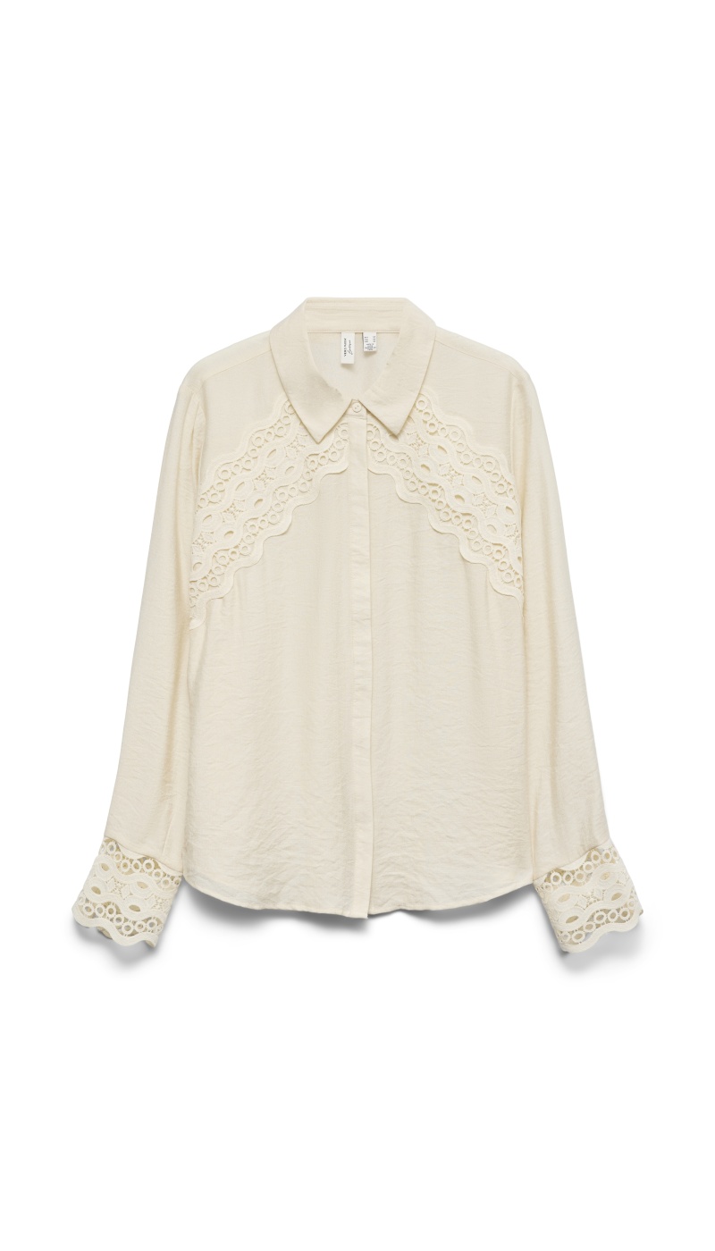 Chemisier Dentelle Ecru VMLARLOW Vero Moda - 1 | Accueil