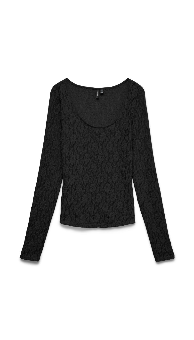 Top Dentelle Noir VMFLORA Vero Moda - 1 | Accueil