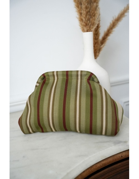 Pochette Rayé Kaki DENVILLE Noho - 1 | Accueil
