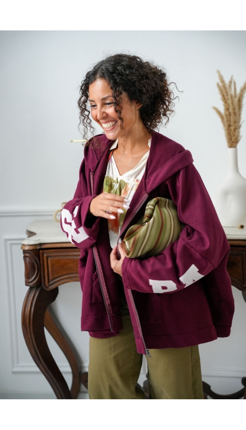 Veste Zippé Capuche Bordeaux Banditas ADHARA BANDITAS - 3 | Accueil