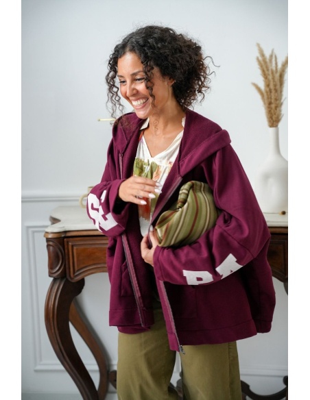 Veste Zippé Capuche Bordeaux Banditas ADHARA BANDITAS - 3 | Accueil