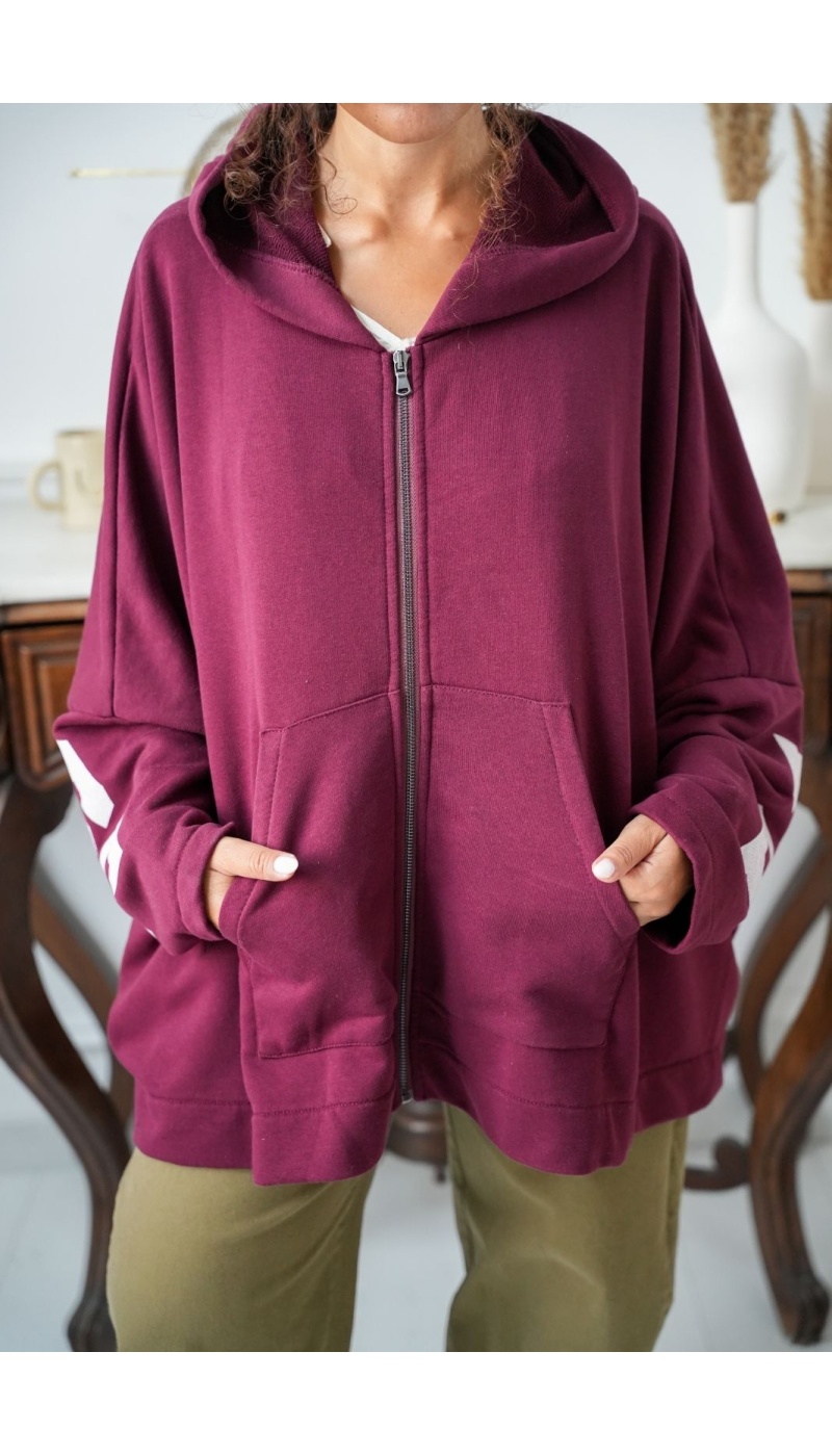 Veste Zippé Capuche Bordeaux Banditas ADHARA BANDITAS - 4 | Accueil