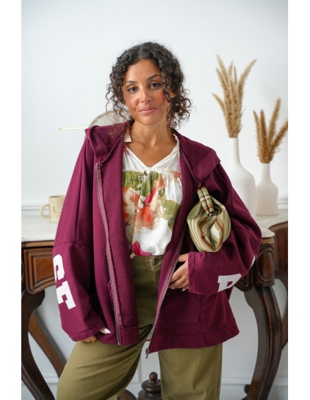 Veste Zippé Capuche Bordeaux Banditas ADHARA BANDITAS - 2 | Accueil