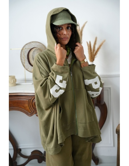 Veste Zippé Capuche Kaki Banditas ADHARA Noho - 1 | Accueil
