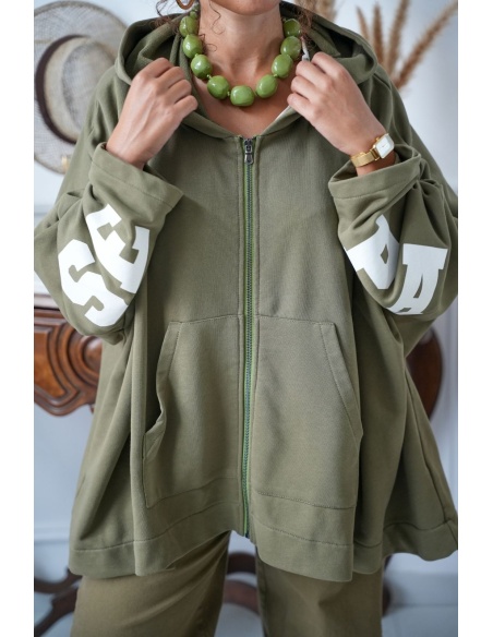 Veste Zippé Capuche Kaki Banditas ADHARA Noho - 3 | Accueil