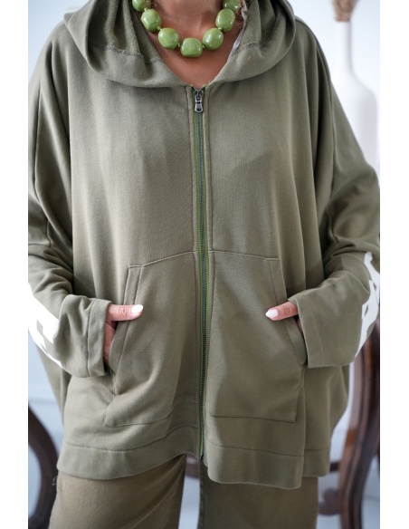 Veste Zippé Capuche Kaki Banditas ADHARA Noho - 4 | Accueil