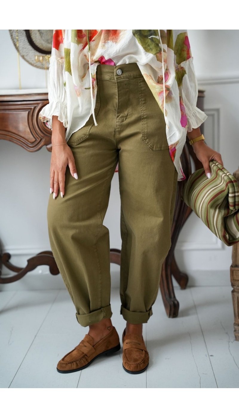 Pantalon Barrel Kaki LUDO