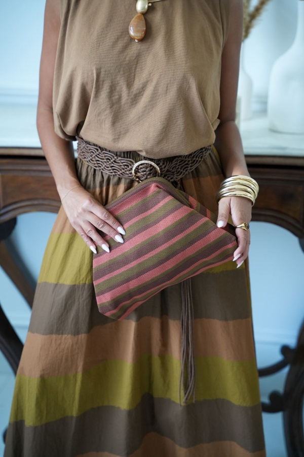 Pochette Rayé Rouille DENVILLE Noho - 1 | Accueil