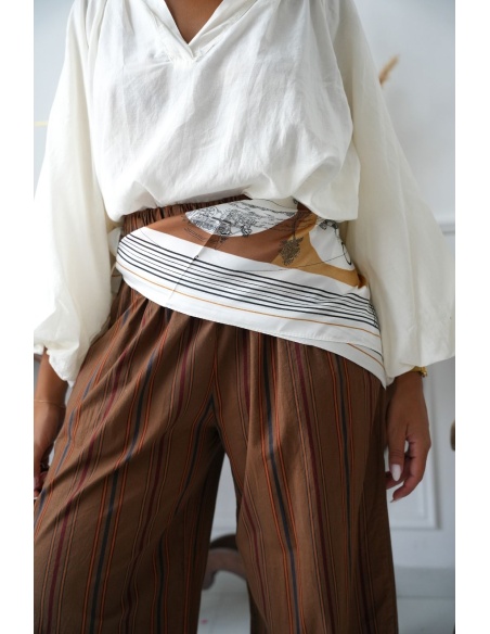 Foulard Chevaux Écru MERIDEN Noho - 1 | Accueil