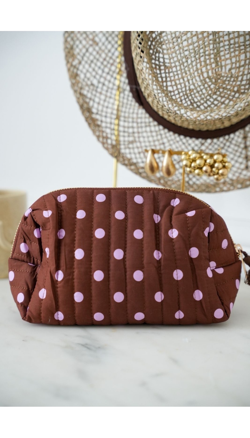 Pochette Bordeaux Rose Pois AMOUR TOUJOURS Noho - 2 | Accueil