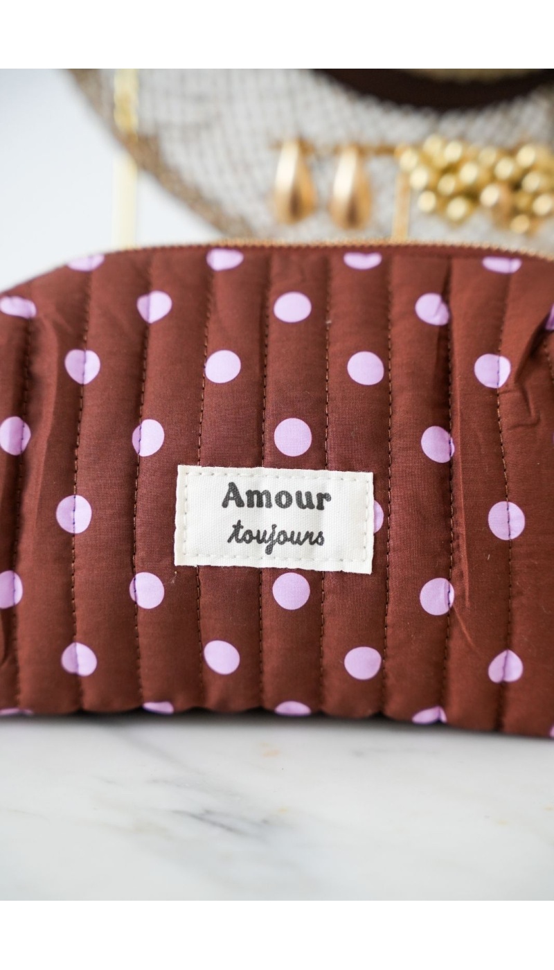 Pochette Bordeaux Rose Pois AMOUR TOUJOURS Noho - 3 | Accueil