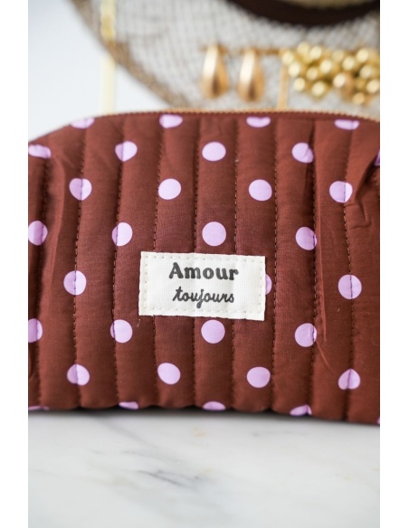 Pochette Bordeaux Rose Pois AMOUR TOUJOURS Noho - 3 | Accueil