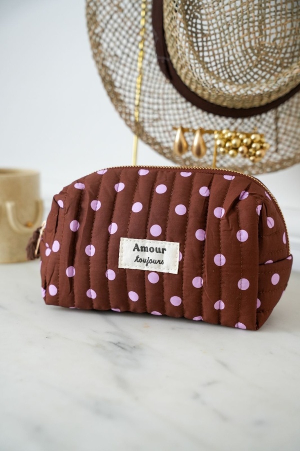 Pochette Bordeaux Rose Pois AMOUR TOUJOURS Noho - 1 | Accueil