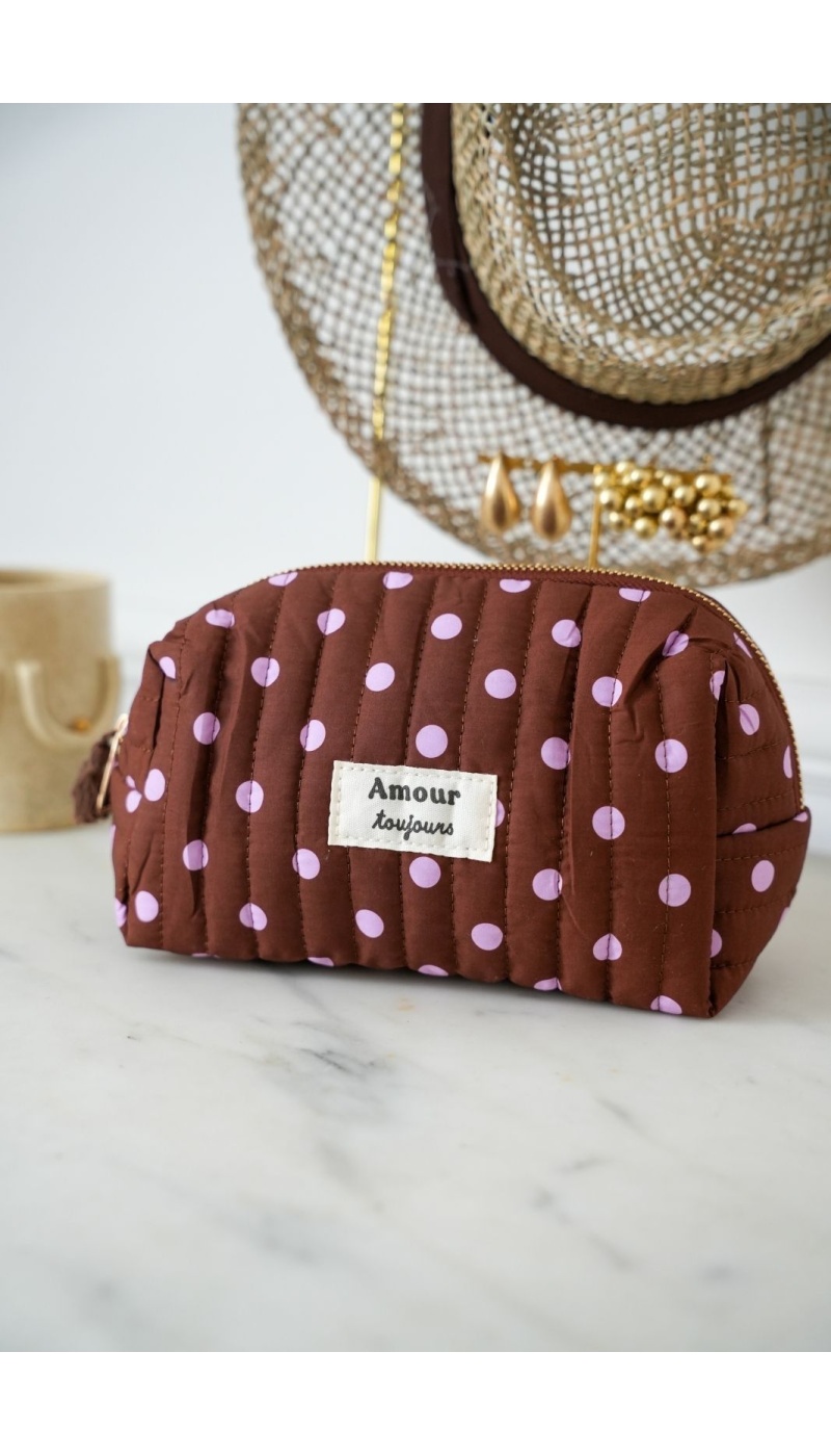 Pochette Bordeaux Rose Pois AMOUR TOUJOURS Noho - 1 | Accueil