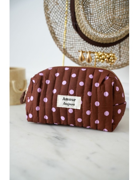 Pochette Bordeaux Rose Pois AMOUR TOUJOURS Noho - 1 | Accueil
