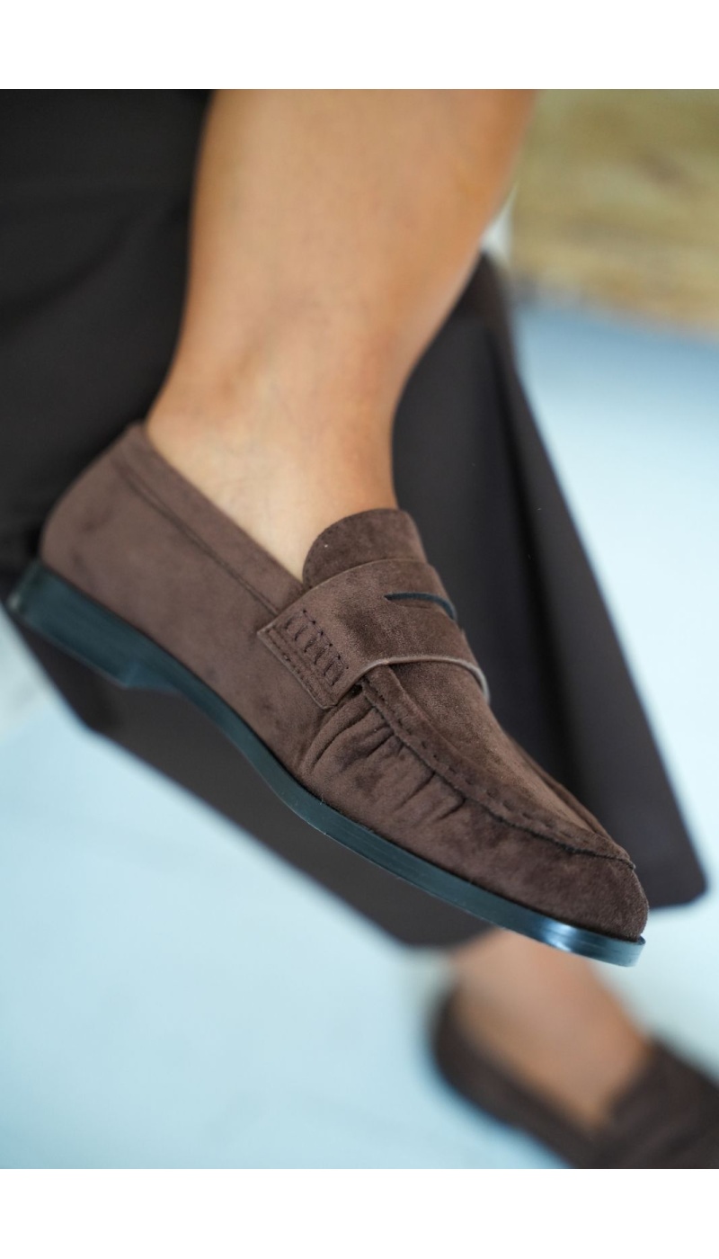 Mocassin Effet Daim Marron BOLTON Noho - 2 | Accueil