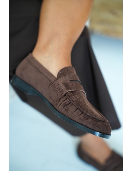 Mocassin Effet Daim Marron BOLTON Noho - 2 | Accueil