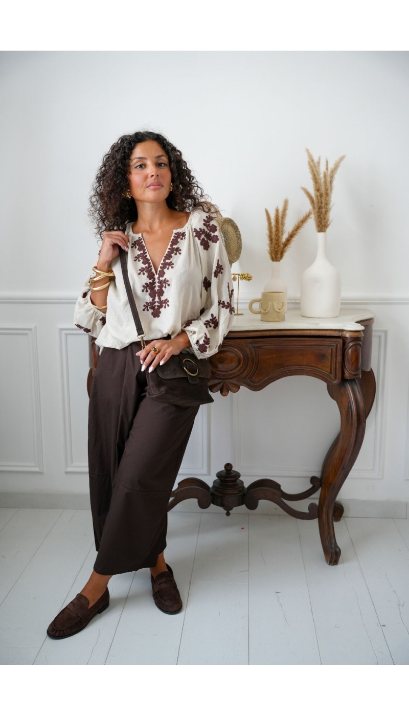 Haut Brodé Fleurs Beige MILWOOD Noho - 3 | HAUTS