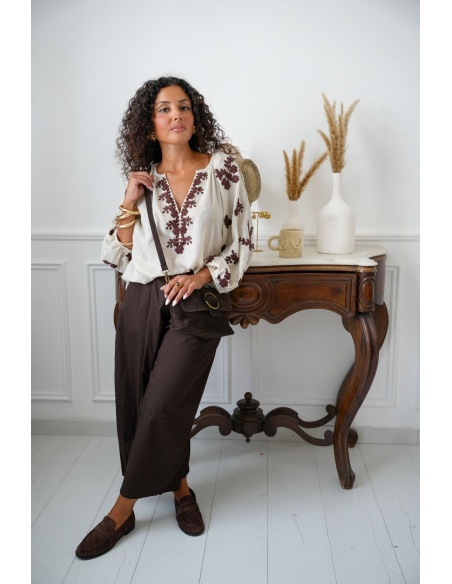 Haut Brodé Fleurs Beige MILWOOD Noho - 3 | HAUTS