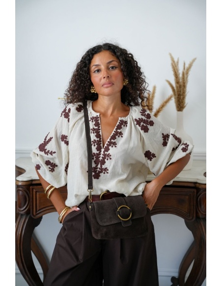 Haut Brodé Fleurs Beige MILWOOD Noho - 2 | HAUTS