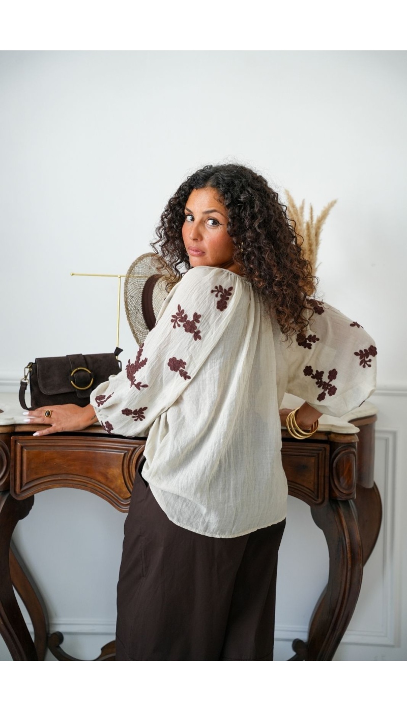 Haut Brodé Fleurs Beige MILWOOD Noho - 4 | HAUTS
