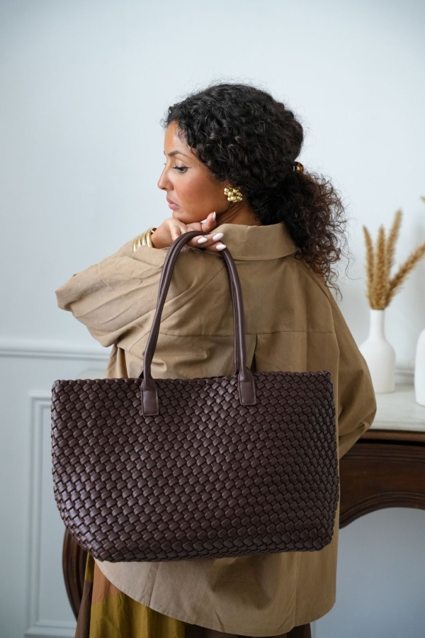 Sac Cabas Tressé Café COVENTRY Noho - 1 | Accueil