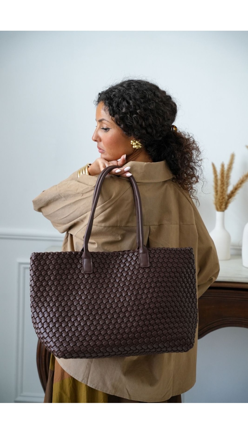 Sac Cabas Tressé Café COVENTRY Noho - 1 | Accueil
