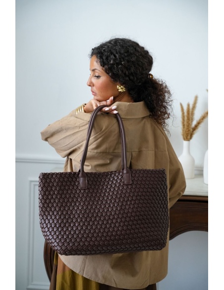 Sac Cabas Tressé Café COVENTRY Noho - 1 | Accueil
