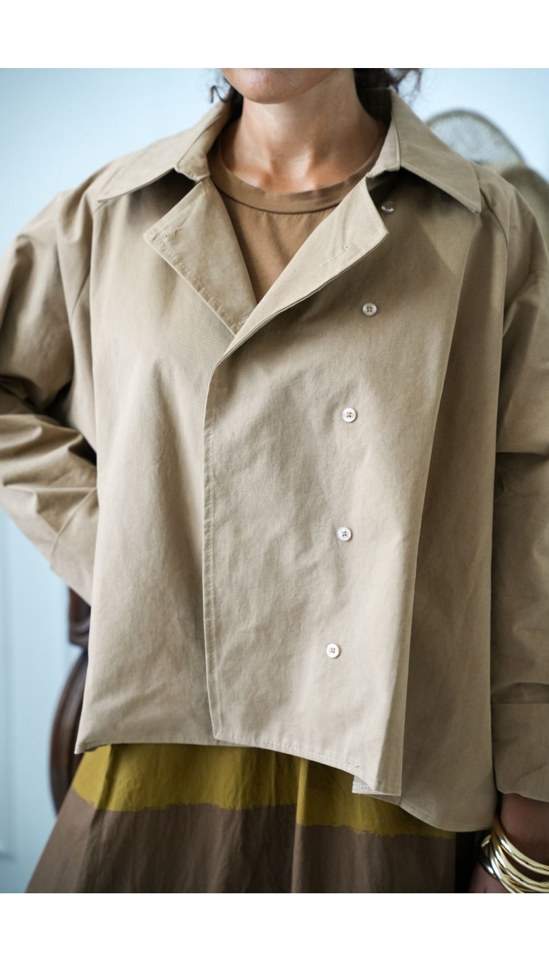 Veste Courte Style Trench Beige MELVI Noho - 4 | Accueil