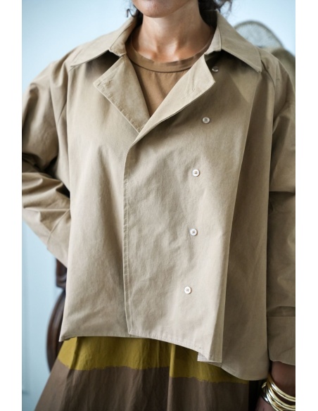 Veste Courte Style Trench Beige MELVI Noho - 4 | Accueil