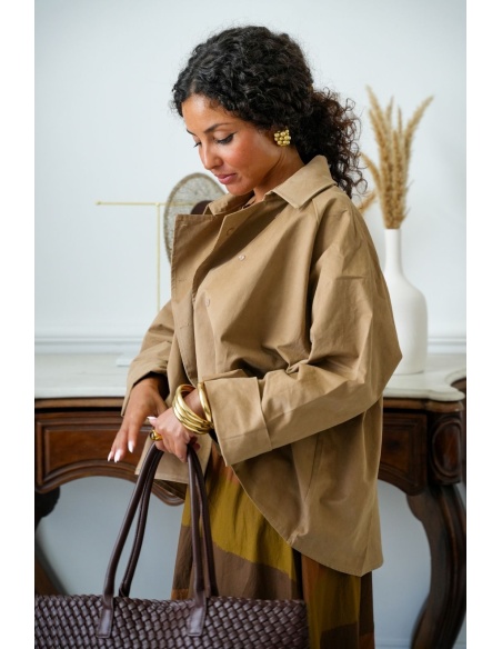 Veste Courte Style Trench Beige MELVI Noho - 2 | Accueil