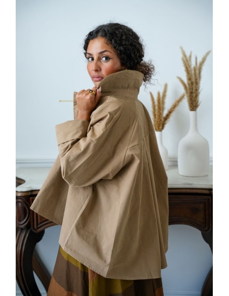 Veste Courte Style Trench Beige MELVI Noho - 5 | Accueil