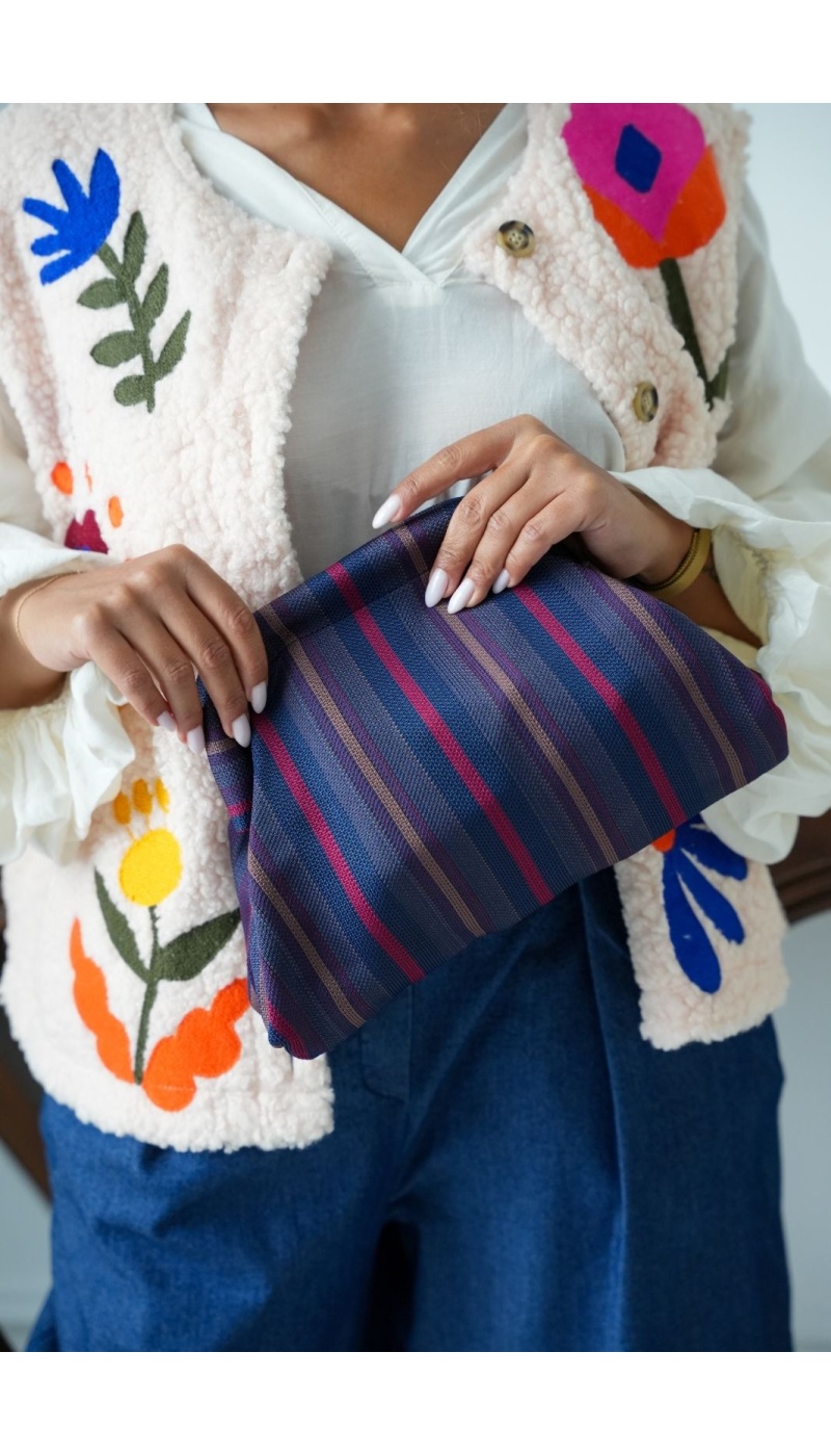 Pochette Rayé Marine DENVILLE Noho - 1 | Accueil