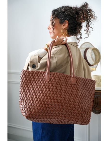 Sac Cabas Tressé Marron COVENTRY Noho - 2 | Accueil