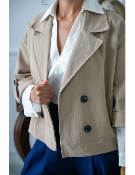Veste Courte Style Trench Beige MELVI Noho - 3 | FEMMES