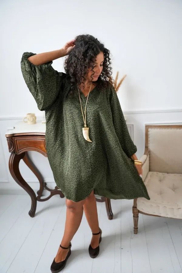 Robe Léopard Vert SURRY Noho - 1 | Accueil 2