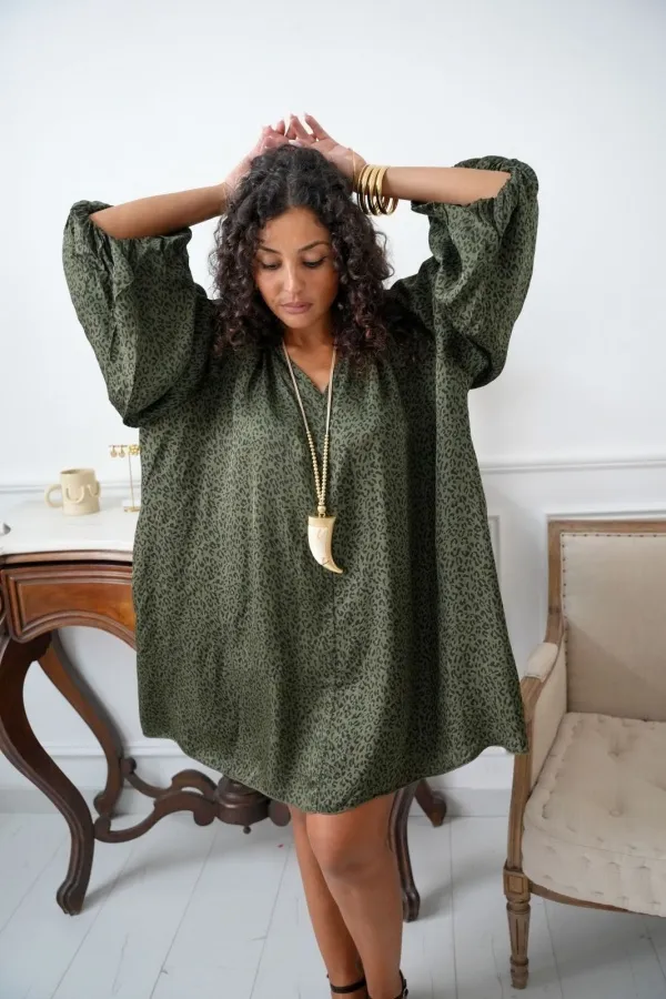Robe Léopard Vert SURRY Noho - 1 | Accueil