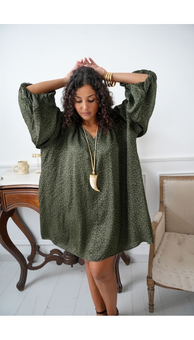 Robe Léopard Vert SURRY Noho - 1 | Accueil