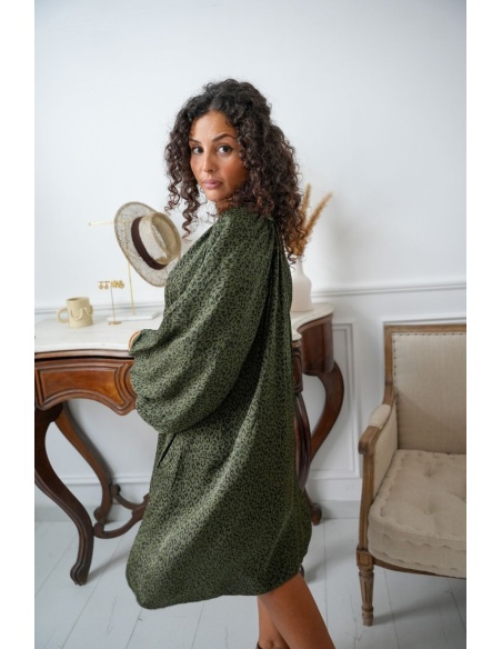 Robe Léopard Vert SURRY Noho - 3 | Accueil