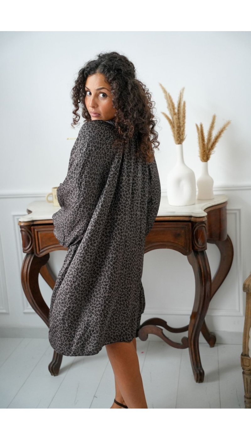 Robe Léopard Marron SURRY Noho - 4 | Accueil