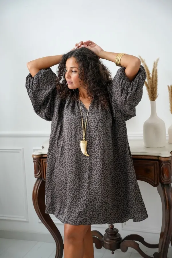 Robe Léopard Marron SURRY Noho - 1 | Accueil 2