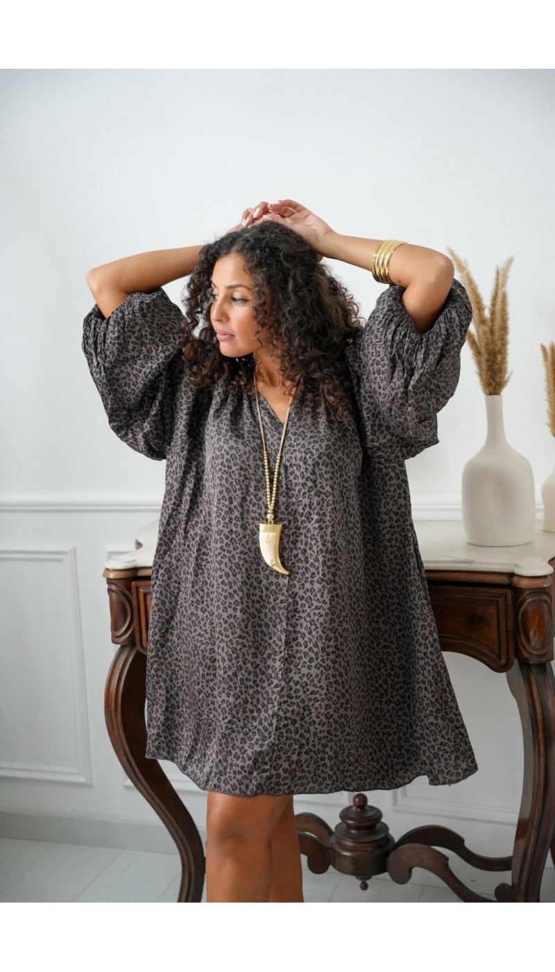 Robe Léopard Marron SURRY Noho - 2 | Accueil
