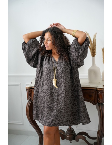 Robe Léopard Marron SURRY Noho - 2 | Accueil